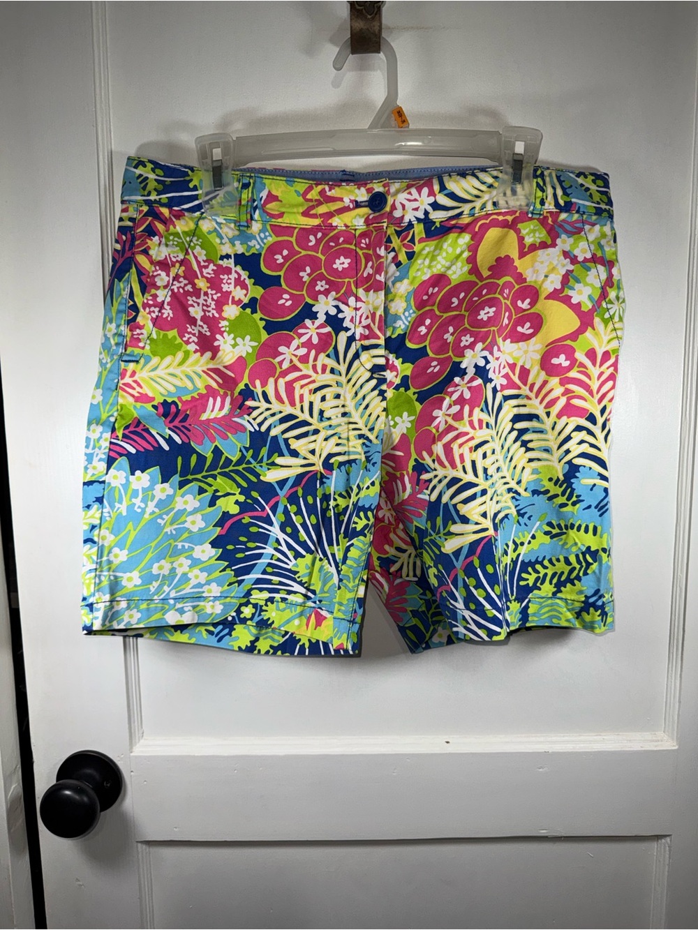Talbots Women's Tropical Floral Bermuda Shorts - Blue, Pink, Green, Yellow